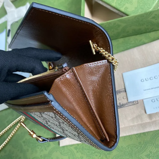 Gucci Ophidia GG Supreme Canvas Web Stripe Long Wallet 2