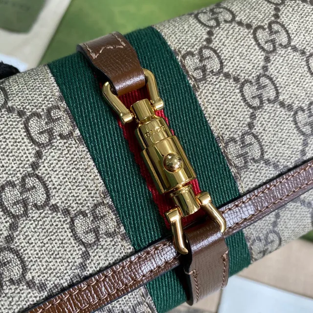 Gucci Ophidia GG Supreme Canvas Web Stripe Long Wallet 6