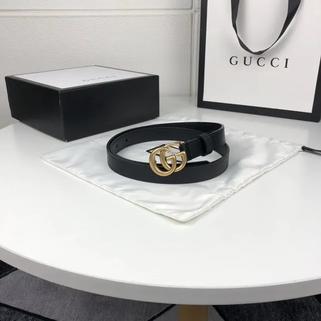 Gucci Ophidia Interlocking G Black Leather Belt 6