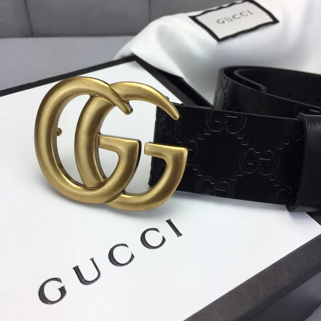 Gucci Ophidia Interlocking G إبزة ذهبية حزام جلد أسود 3