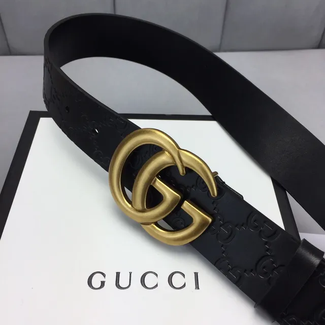 Gucci Ophidia Interlocking G إبزة ذهبية حزام جلد أسود 9