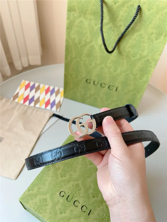 Gucci Ophidia Red Embossed GG Leather Belt 17