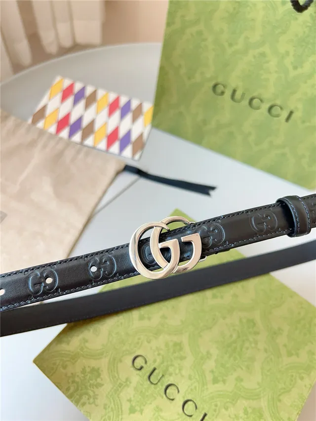Gucci Ophidia Red Embossed GG Leather Belt 18