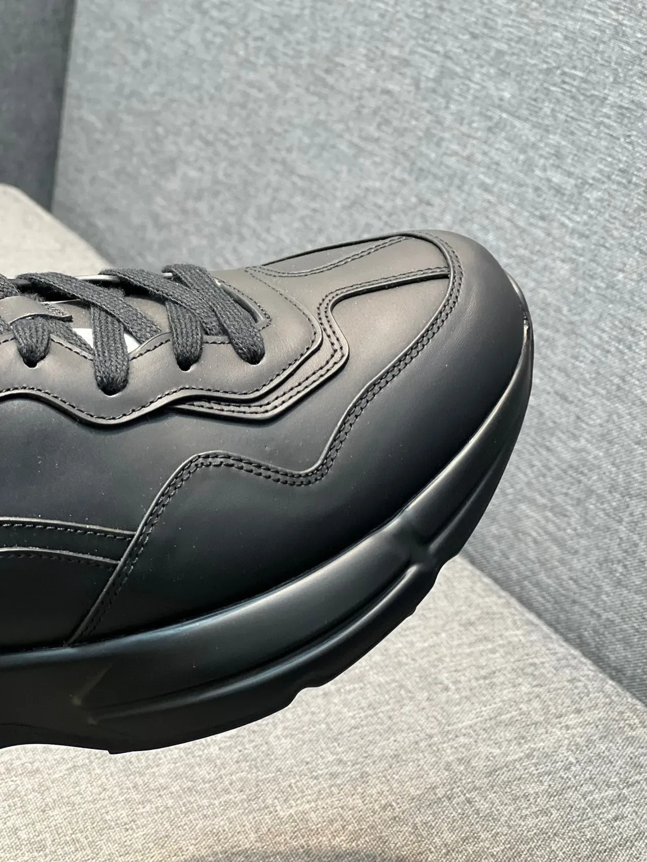 Gucci Rhyton Black Leather Chunky Sneakers 3