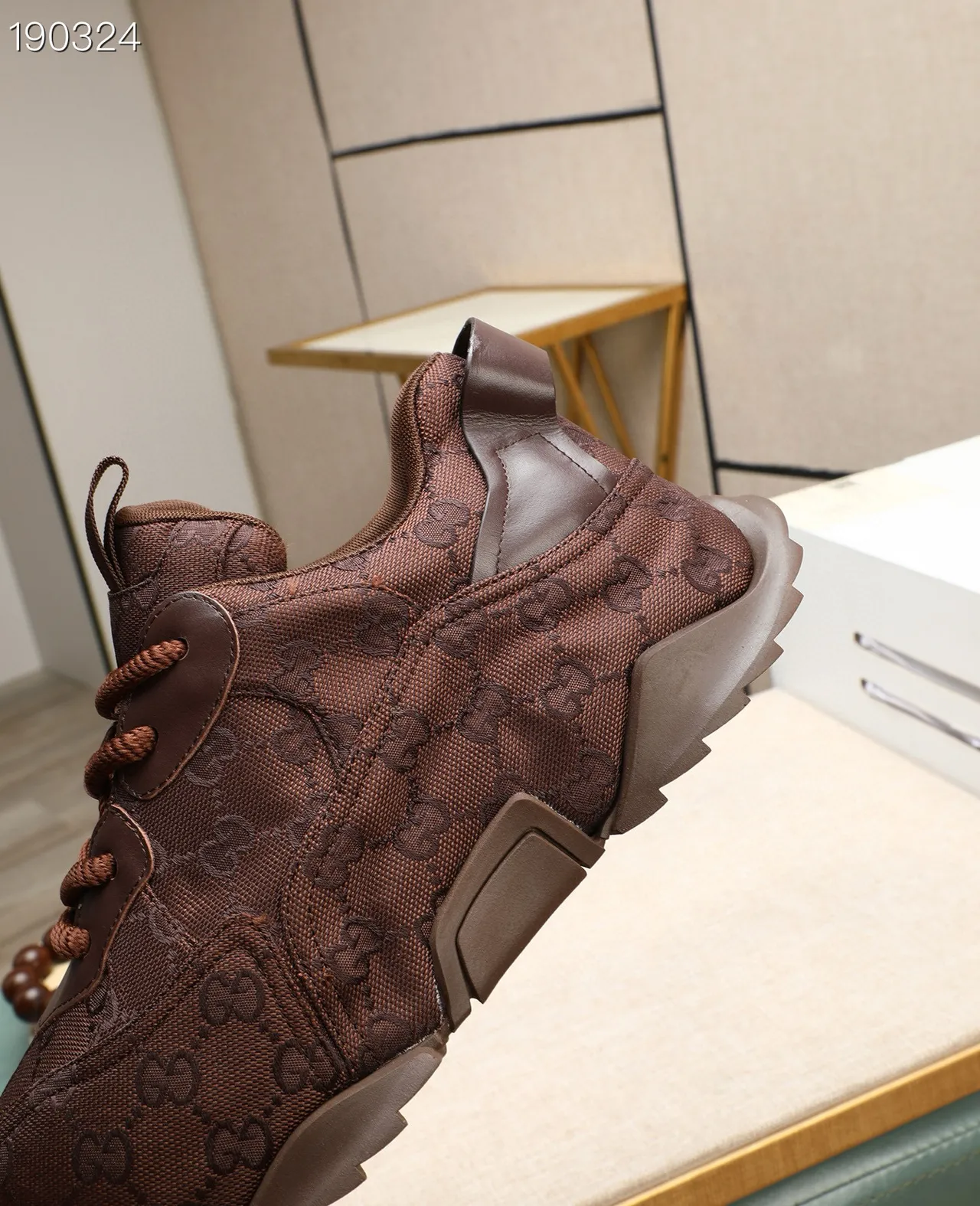 Gucci Rhyton Brown Monogrammed Chunky Sneakers 5