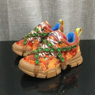 Gucci Rhyton Floral-Print Embellished Strap Chunky Sneakers