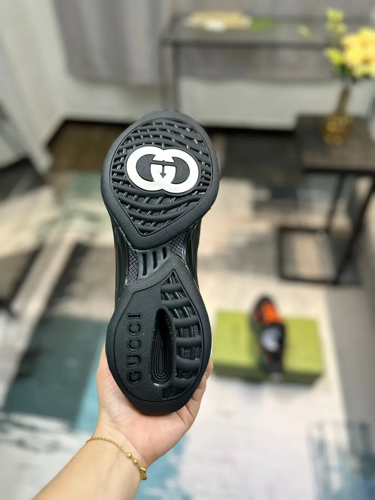 Gucci Screener Preto Laranja Vermelho Verde Tênis Lifestyle 8