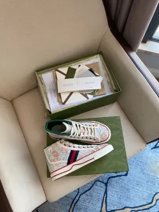 Gucci Screener Floral Print Low-Top Lifestyle Sneakers 1