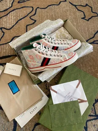 Gucci Screener Floral Print Low-Top Lifestyle Sneakers 7