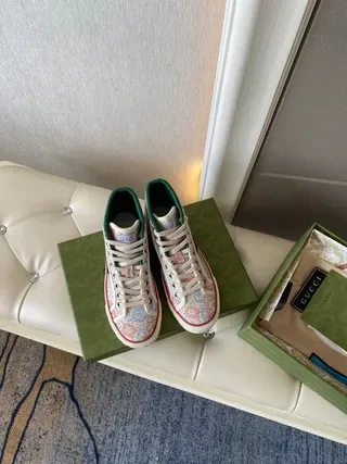 Gucci Screener Floral Print Low-Top Lifestyle Sneakers 8