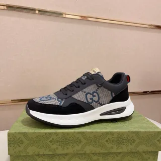 Gucci Screener GG Monogram كانفاس وسويد حذاء رياضي سميك