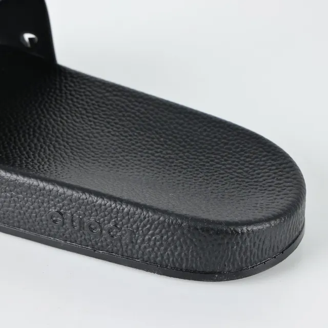 Gucci Screener Interlocking G Black Rubber Slide Slippers 4