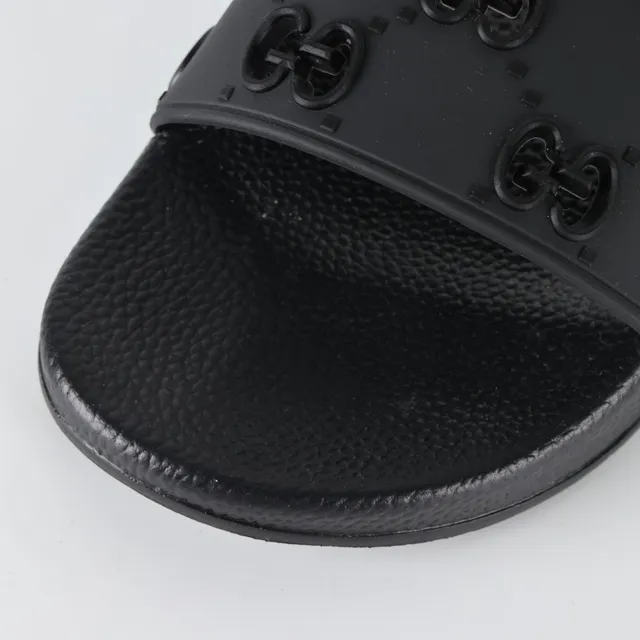 Gucci Screener Interlocking G Black Rubber Slide Slippers 5