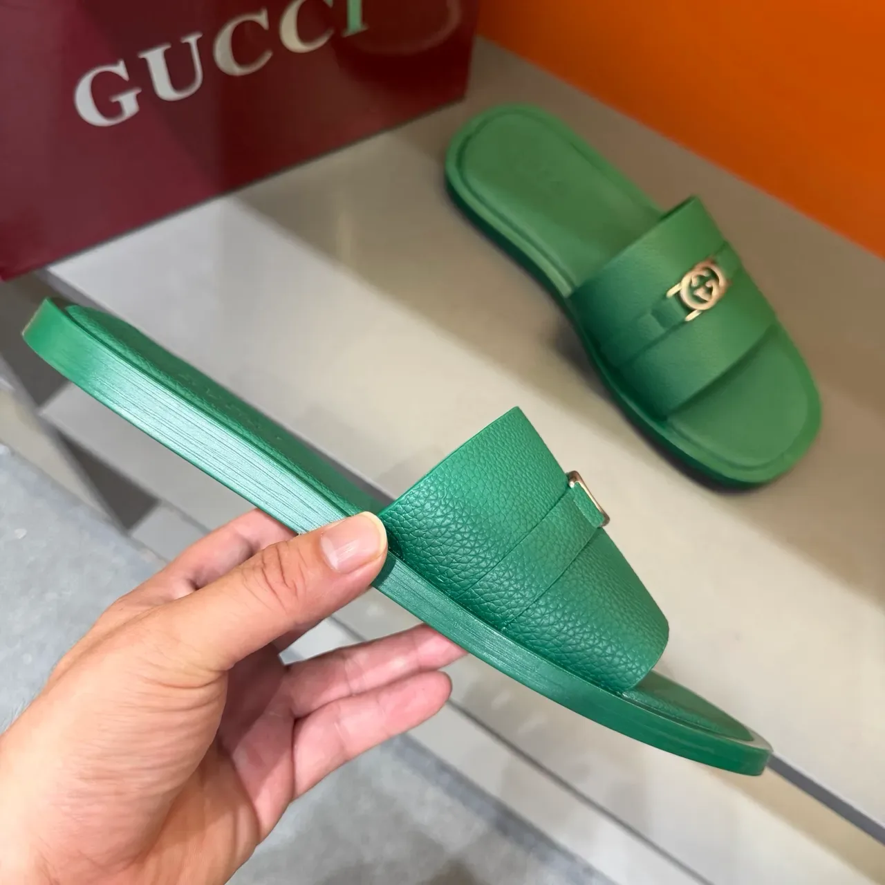 Gucci Screener Multicolor Alça Única Fivela Metal GG Zapatilhas 16
