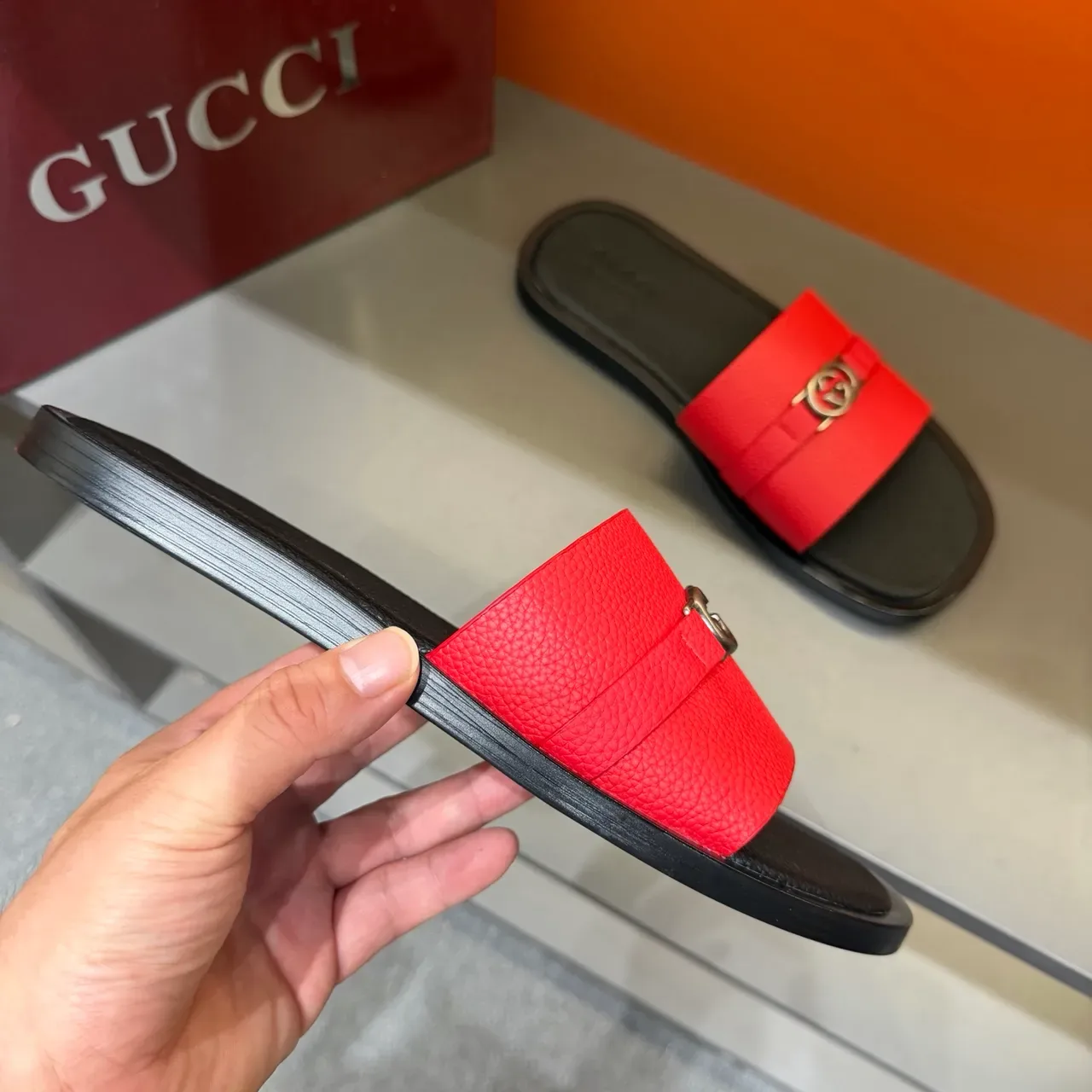 Gucci Screener Multicolor Alça Única Fivela Metal GG Zapatilhas 17