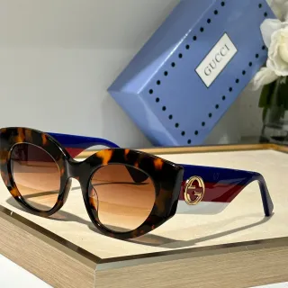 Gucci Screener Tortoiseshell and Web Stripe Sunglasses