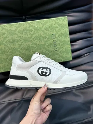 Gucci Screener White Black Interlocking G Lifestyle Sneakers 3