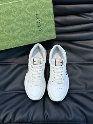 Gucci Screener White Black Interlocking G Lifestyle Sneakers 4