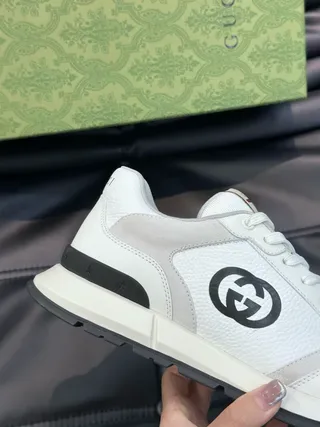 Gucci Screener White Black Interlocking G Lifestyle Sneakers 6