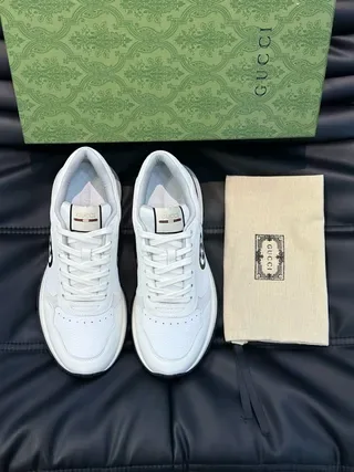 Gucci Screener White Black Interlocking G Lifestyle Sneakers 7