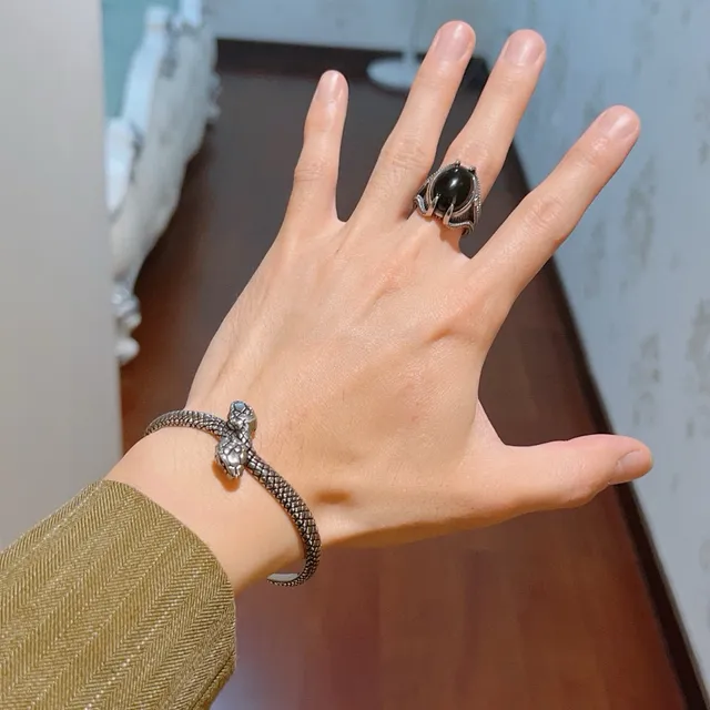Gucci Serpent Motif Silver and Gold-Tone Snake Bracelet 7