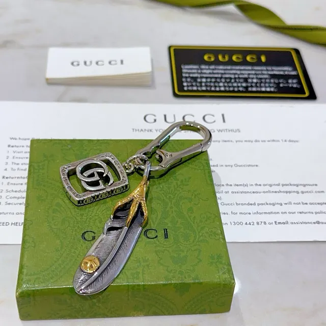 Gucci Silver Gold Metallic Two-Tone GG Logo Charm Bracelet 5