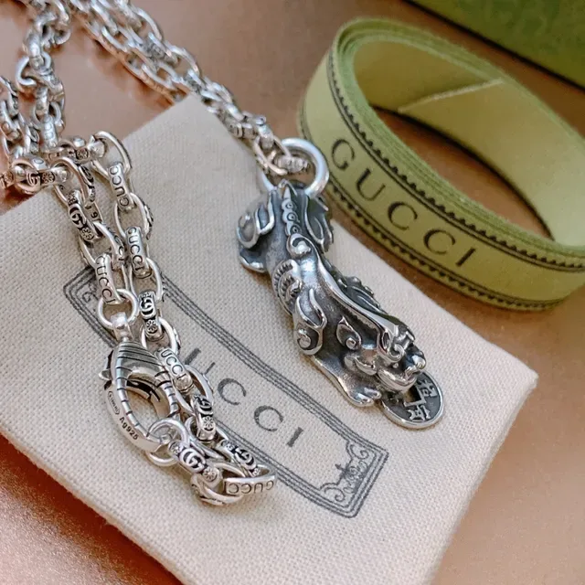 Gucci Silver-Toned Mythical Beast Pendant Necklace 2