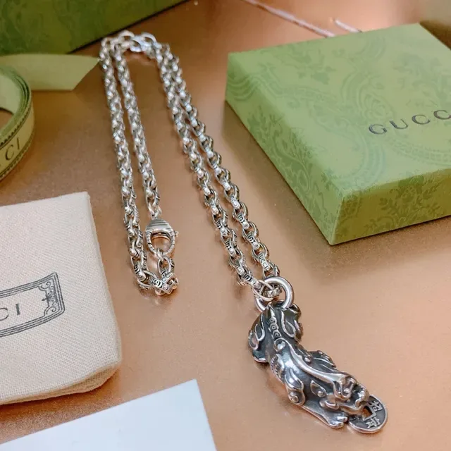 Gucci Silver-Toned Mythical Beast Pendant Necklace 3