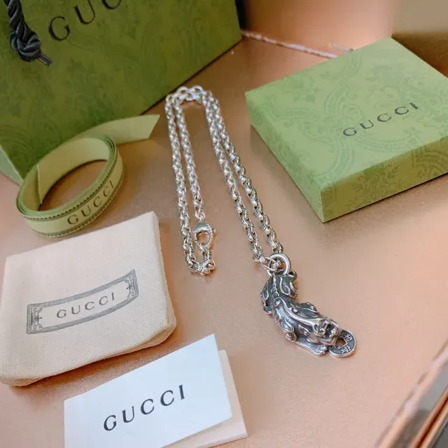 Gucci Silver-Toned Mythical Beast Pendant Necklace 4
