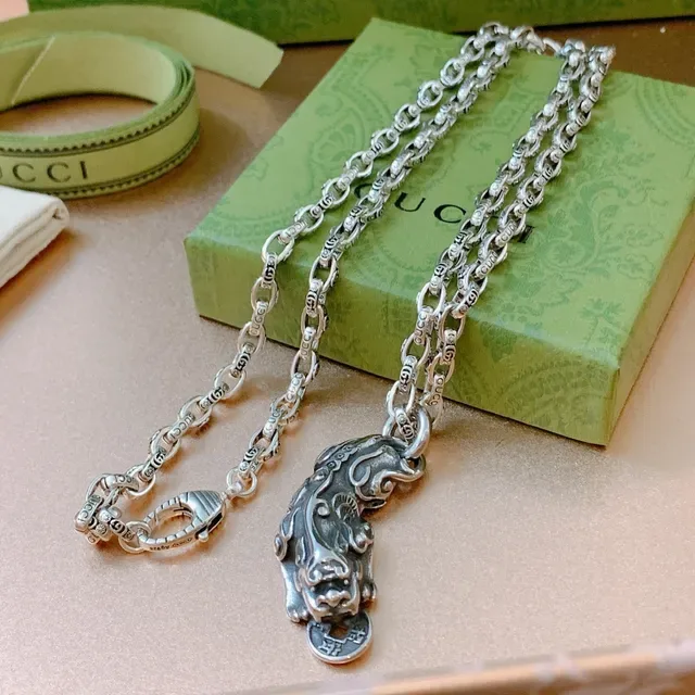 Gucci Silver-Toned Mythical Beast Pendant Necklace 5