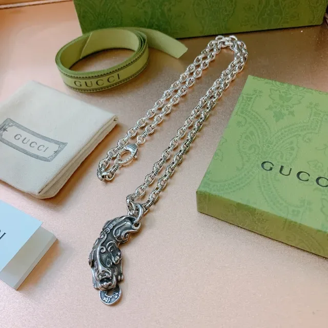 Gucci Silver-Toned Mythical Beast Pendant Necklace 6
