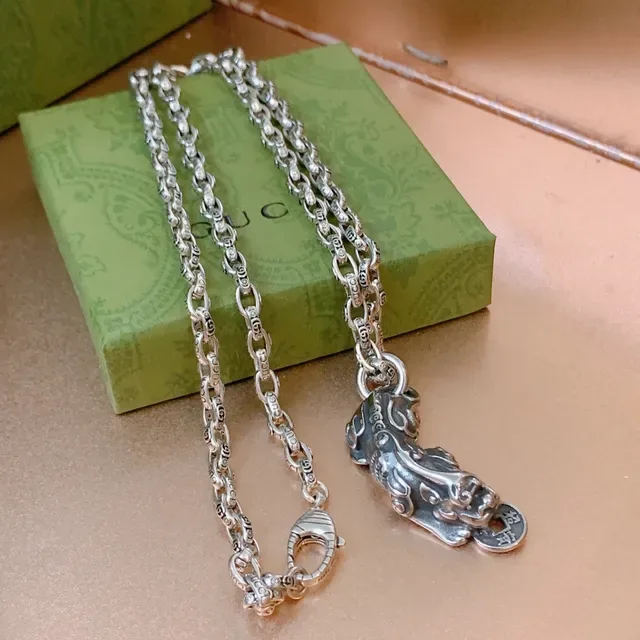 Gucci Silver-Toned Mythical Beast Pendant Necklace 7