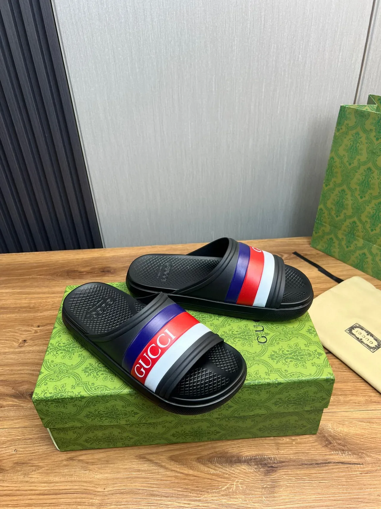 Gucci Slide Multicolor Web Stripe Slipper 3
