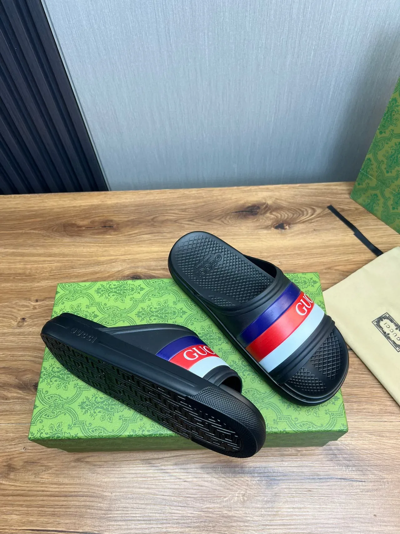 Gucci Slide Multicolor Web Stripe Slipper 4