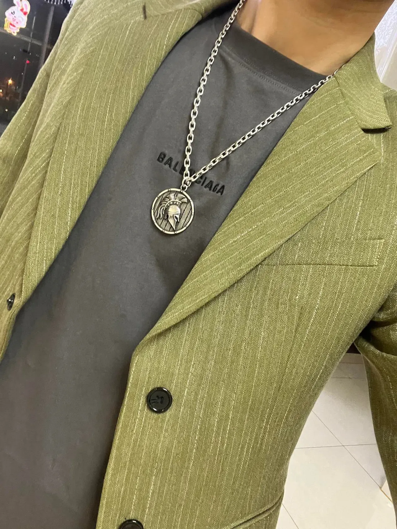 Gucci Collier Médaillon Casque Spartiate Argent 5