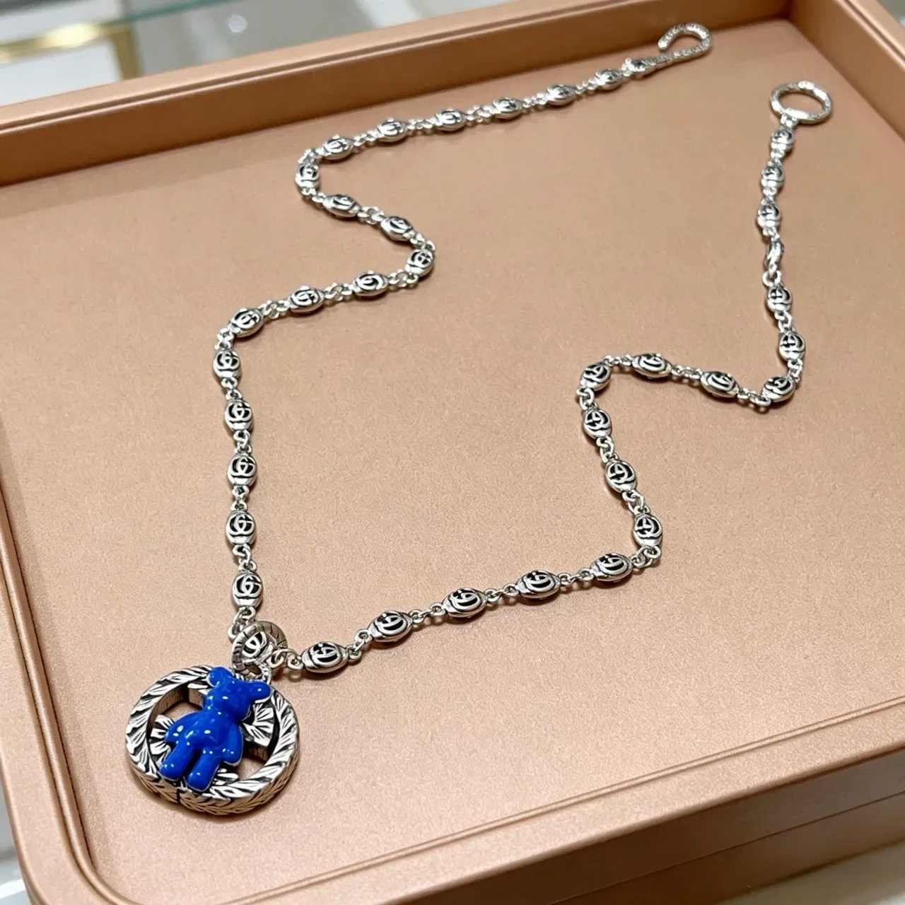 Gucci Teddy Bear Enamel Pendant Necklace 2