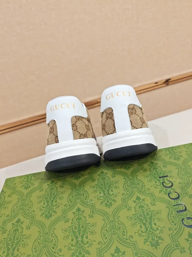 Gucci Tennis 1977 Beige GG Canvas y White Leather Zapatillas Lifestyle 3