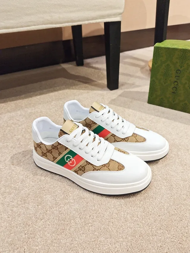Gucci Tennis 1977 Beige GG Canvas y White Leather Zapatillas Lifestyle 4