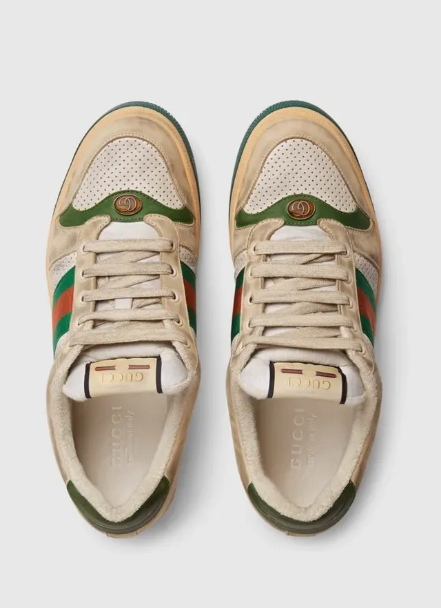 Gucci Tennis 1977 Beige Green Red Web Lifestyle Sneakers 5