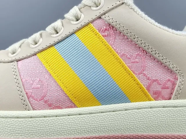 Gucci Tennis 1977 Beige Pink Yellow Blue Lifestyle Sneakers 8