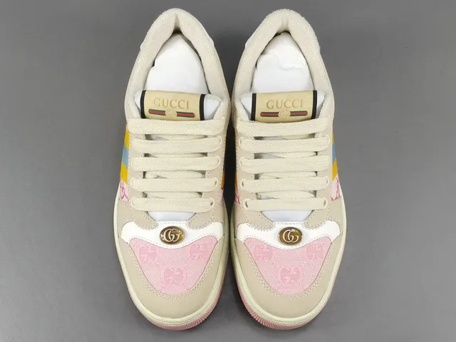 Gucci Tennis 1977 Beige Pink Yellow Blue Lifestyle Sneakers 16