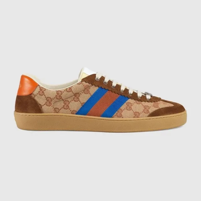 Gucci Tennis 1977 GG Monogram Canvas and Suede Web Stripe Lifestyle Sneakers 2