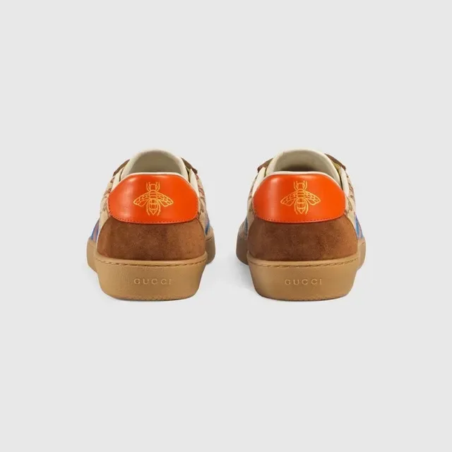 Gucci Tennis 1977 GG Monogram Canvas and Suede Web Stripe Lifestyle Sneakers 4