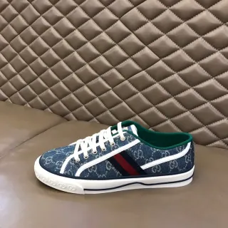Gucci Tennis 1977 GG Monogram Denim Web Stripe Lifestyle Sneakers