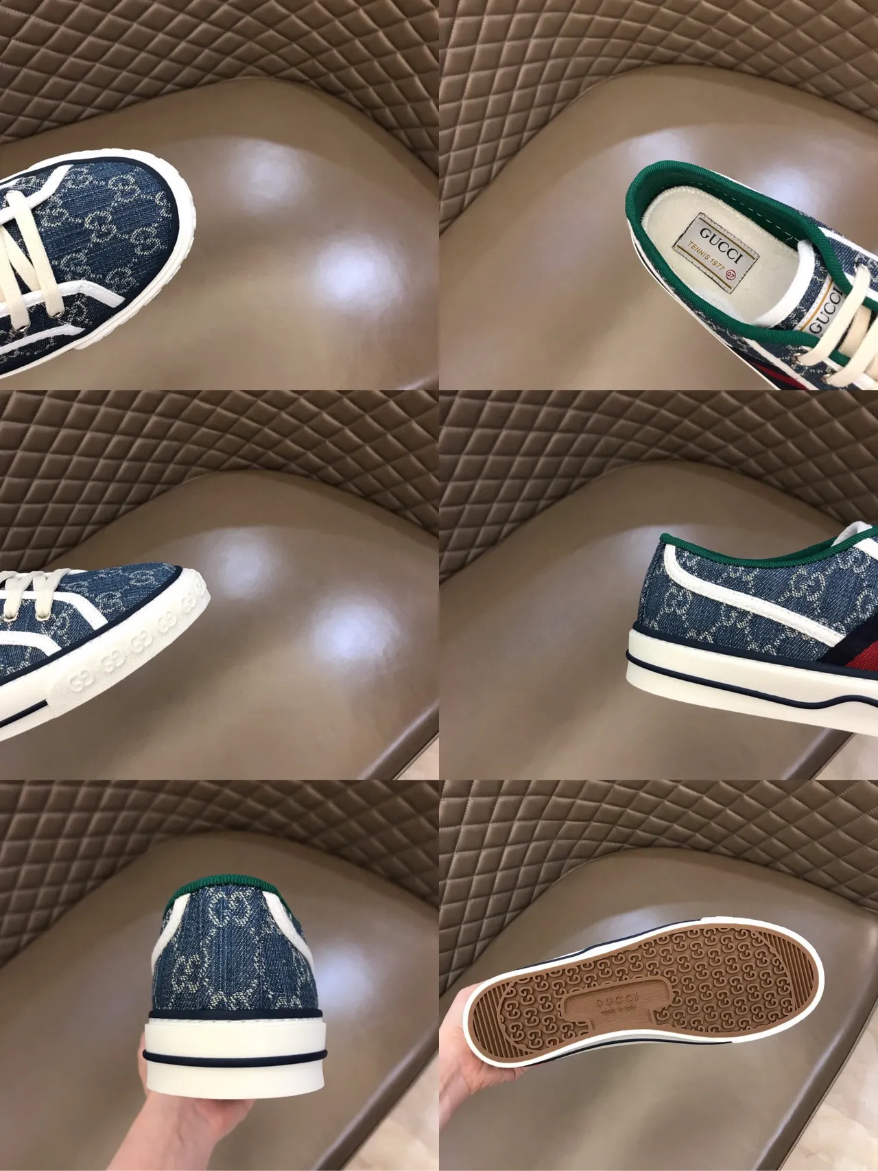 Gucci Tennis 1977 GG Monogram Denim Web Stripe Lifestyle Sneakers 2