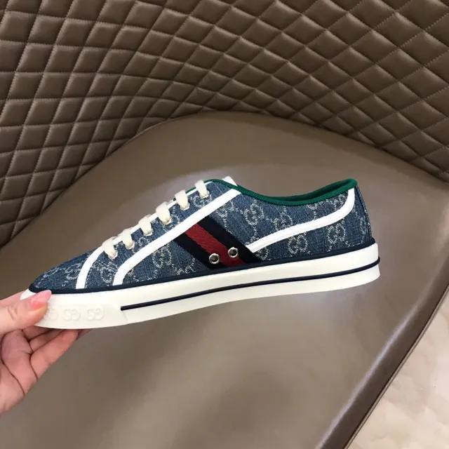 Gucci Tennis 1977 GG Monogram Denim Web Stripe Lifestyle Sneakers 3