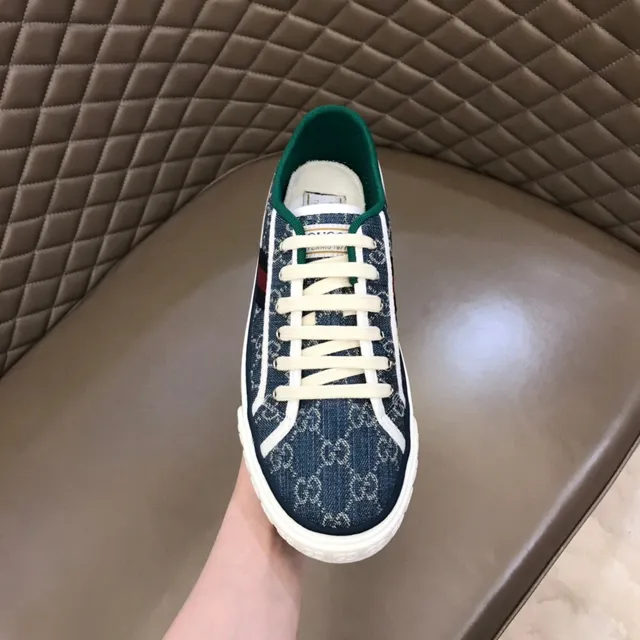 Gucci Tennis 1977 GG Monogram Denim Web Stripe Lifestyle Sneakers 4