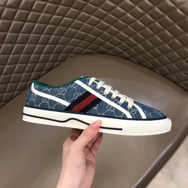 Gucci Tennis 1977 GG Monogram Denim Web Stripe Lifestyle Sneakers 5