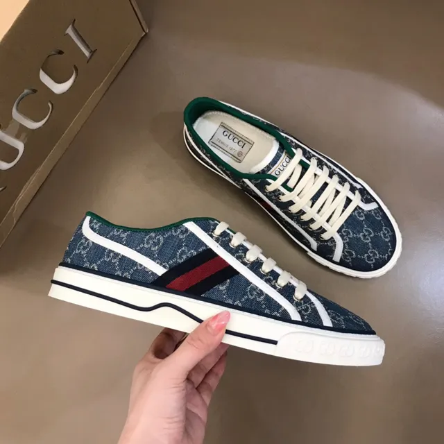 Gucci Tennis 1977 GG Monogram Denim Web Stripe Lifestyle Sneakers 6