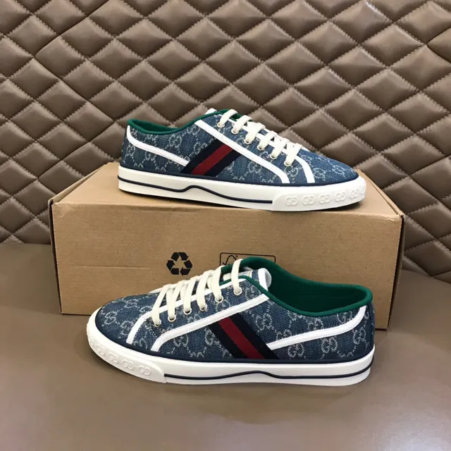 Gucci Tennis 1977 GG Monogram Denim Web Stripe Lifestyle Sneakers 7